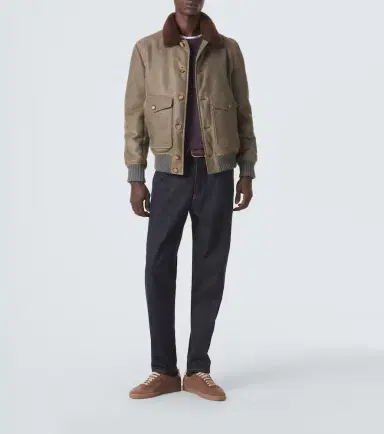 Brunello Cucinelli Shearling-lined leather blouson jacket | Thumbnail 6 Brunello Cucinelli Shearling-lined leather blouson jacket | Thumbnail 6