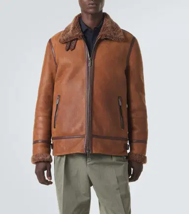 Brunello Cucinelli Shearling-lined leather jacket | Thumbnail 4 Brunello Cucinelli Shearling-lined leather jacket | Thumbnail 4