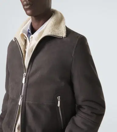 Brunello Cucinelli Cashmere-trimmed shearling blouson jacket | Thumbnail 6 Brunello Cucinelli Cashmere-trimmed shearling blouson jacket | Thumbnail 6