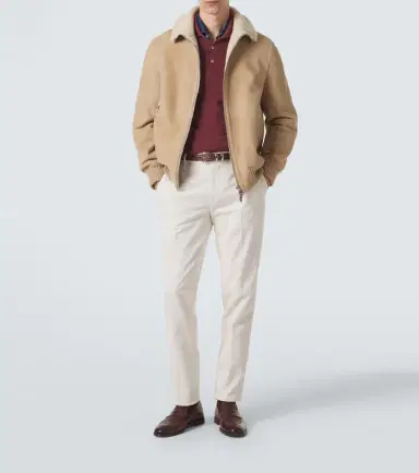 Brunello Cucinelli Shearling-lined suede bomber jacket | Thumbnail 6 Brunello Cucinelli Shearling-lined suede bomber jacket | Thumbnail 6