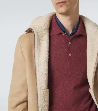 Brunello Cucinelli Shearling-lined suede bomber jacket | Thumbnail 7 Brunello Cucinelli Shearling-lined suede bomber jacket | Thumbnail 7