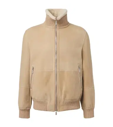 Brunello Cucinelli Shearling-lined suede bomber jacket | Thumbnail 1 Brunello Cucinelli Shearling-lined suede bomber jacket | Thumbnail 1