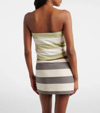 Miu Miu Striped cotton jersey bandeau top | Thumbnail 3 Miu Miu Striped cotton jersey bandeau top | Thumbnail 3