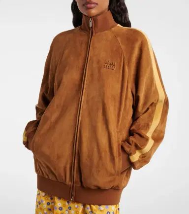 Miu Miu Oversized suede jacket | Thumbnail 2 Miu Miu Oversized suede jacket | Thumbnail 2