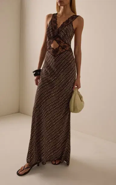 SIR. Astrid Cutout Satin Maxi Slip Dress | Thumbnail 3 SIR. Astrid Cutout Satin Maxi Slip Dress | Thumbnail 3