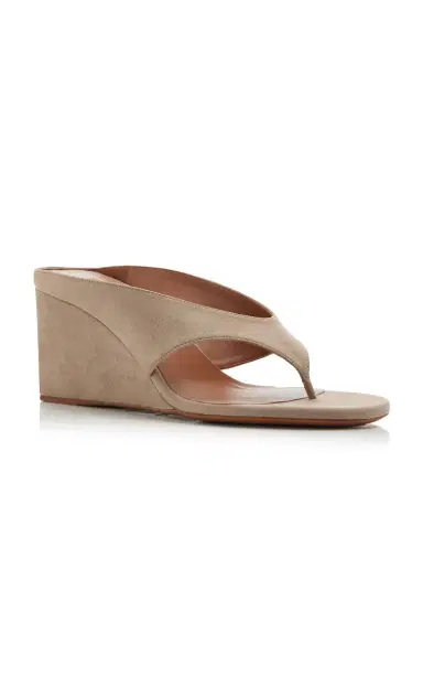 Alaïa Cube Suede Wedge Thong Sandals | Thumbnail 4 Alaïa Cube Suede Wedge Thong Sandals | Thumbnail 4