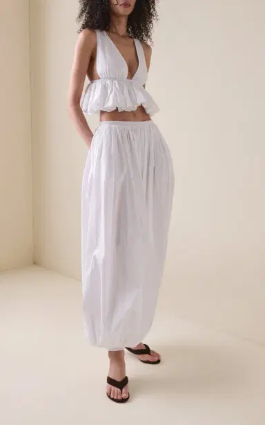 Alaïa Peplum-Hem Cotton Top | Thumbnail 3 Alaïa Peplum-Hem Cotton Top | Thumbnail 3