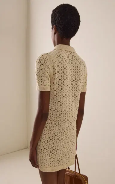 Miu Miu Collared Cotton Mini Dress | Thumbnail 4 Miu Miu Collared Cotton Mini Dress | Thumbnail 4