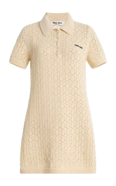 Miu Miu Collared Cotton Mini Dress | Thumbnail 7 Miu Miu Collared Cotton Mini Dress | Thumbnail 7