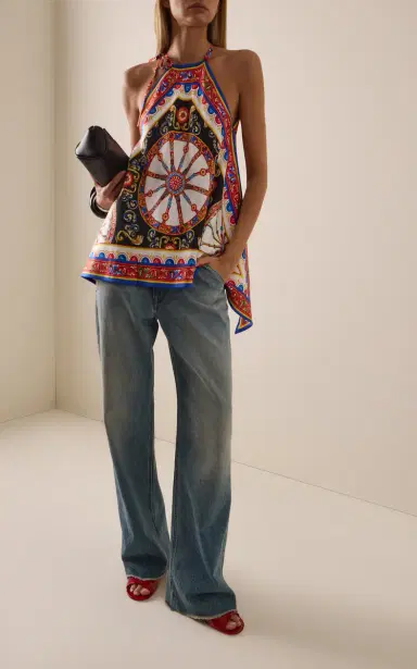 Dolce & Gabbana Printed Silk Top | Thumbnail 3 Dolce & Gabbana Printed Silk Top | Thumbnail 3