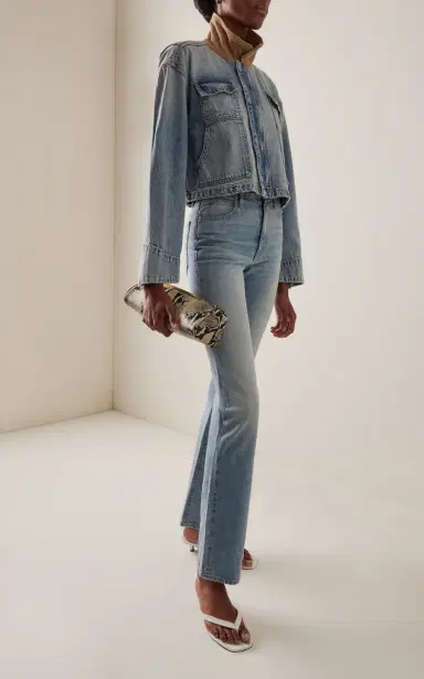 SLVRLAKE Conner Cropped Denim Worker Jacket | Thumbnail 2 SLVRLAKE Conner Cropped Denim Worker Jacket | Thumbnail 2