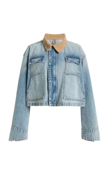 SLVRLAKE Conner Cropped Denim Worker Jacket | Thumbnail 9 SLVRLAKE Conner Cropped Denim Worker Jacket | Thumbnail 9