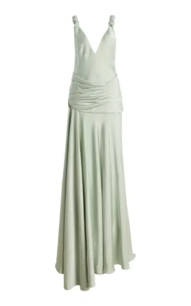 Arcina Ori Madalena Ruffled Satin Maxi Dress | Thumbnail 1 Arcina Ori Madalena Ruffled Satin Maxi Dress | Thumbnail 1