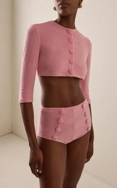 Lisa Marie Fernandez Cropped Terry Cloth Cardigan | Thumbnail 2 Lisa Marie Fernandez Cropped Terry Cloth Cardigan | Thumbnail 2