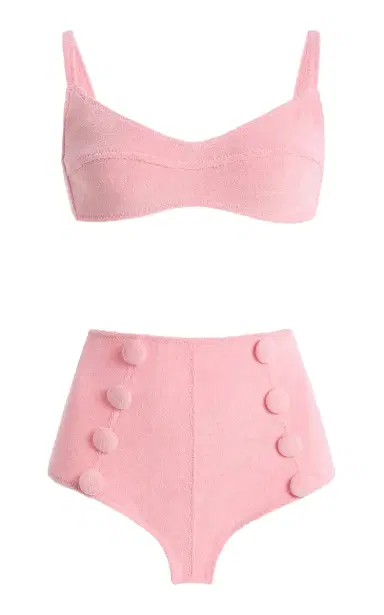 Lisa Marie Fernandez Balconette High-Waisted Terry Cloth Bikini | Thumbnail 1 Lisa Marie Fernandez Balconette High-Waisted Terry Cloth Bikini | Thumbnail 1