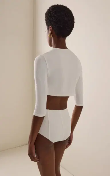 Lisa Marie Fernandez Cropped Jacquard Cardigan | Thumbnail 3 Lisa Marie Fernandez Cropped Jacquard Cardigan | Thumbnail 3
