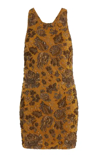 Saint Laurent Floral Stretch-Brocade Mini Dress | Thumbnail 1 Saint Laurent Floral Stretch-Brocade Mini Dress | Thumbnail 1
