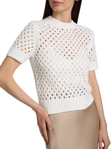 Vince Women's Honeycomb Knit Boxy Tee | Thumbnail 6 Vince Women's Honeycomb Knit Boxy Tee | Thumbnail 6