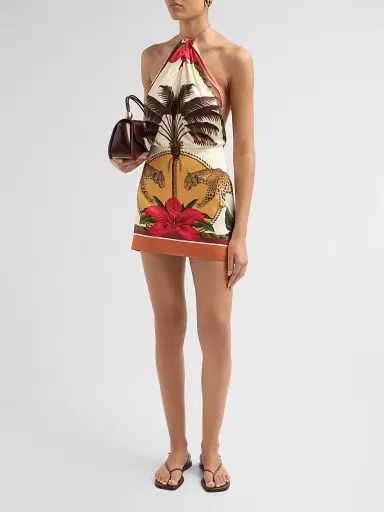 Retrofête Women's Cymbeline Halterneck Mini Dress - Jardim Botanico - Size Large | Thumbnail 4 Retrofête Women's Cymbeline Halterneck Mini Dress - Jardim Botanico - Size Large | Thumbnail 4