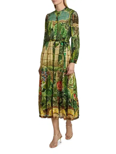 Elie Tahari Women's The Lilou Printed Midi Shirtdress - Atrium Garden Print | Thumbnail 2 Elie Tahari Women's The Lilou Printed Midi Shirtdress - Atrium Garden Print | Thumbnail 2