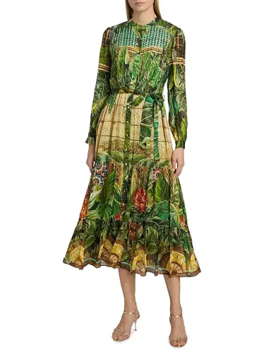 Elie Tahari Women's The Lilou Printed Midi Shirtdress - Atrium Garden Print | Thumbnail 3 Elie Tahari Women's The Lilou Printed Midi Shirtdress - Atrium Garden Print | Thumbnail 3
