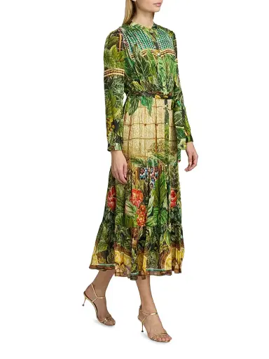 Elie Tahari Women's The Lilou Printed Midi Shirtdress - Atrium Garden Print | Thumbnail 4 Elie Tahari Women's The Lilou Printed Midi Shirtdress - Atrium Garden Print | Thumbnail 4