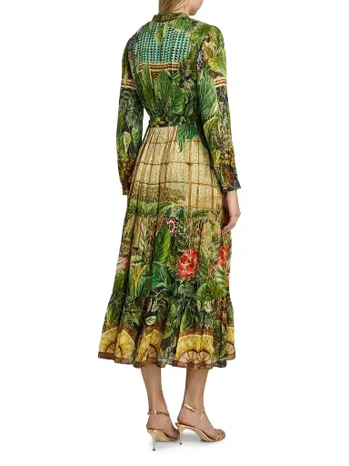 Elie Tahari Women's The Lilou Printed Midi Shirtdress - Atrium Garden Print | Thumbnail 5 Elie Tahari Women's The Lilou Printed Midi Shirtdress - Atrium Garden Print | Thumbnail 5