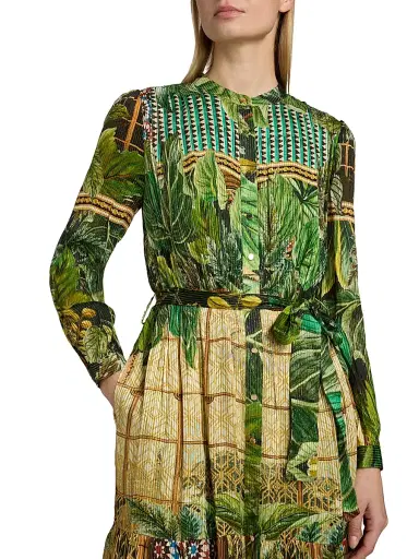 Elie Tahari Women's The Lilou Printed Midi Shirtdress - Atrium Garden Print | Thumbnail 6 Elie Tahari Women's The Lilou Printed Midi Shirtdress - Atrium Garden Print | Thumbnail 6