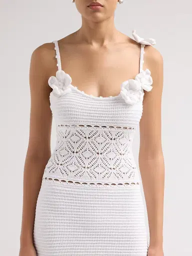 Retrofête Women's Orleane Crochet Mini Dress - White | Thumbnail 5 Retrofête Women's Orleane Crochet Mini Dress - White | Thumbnail 5