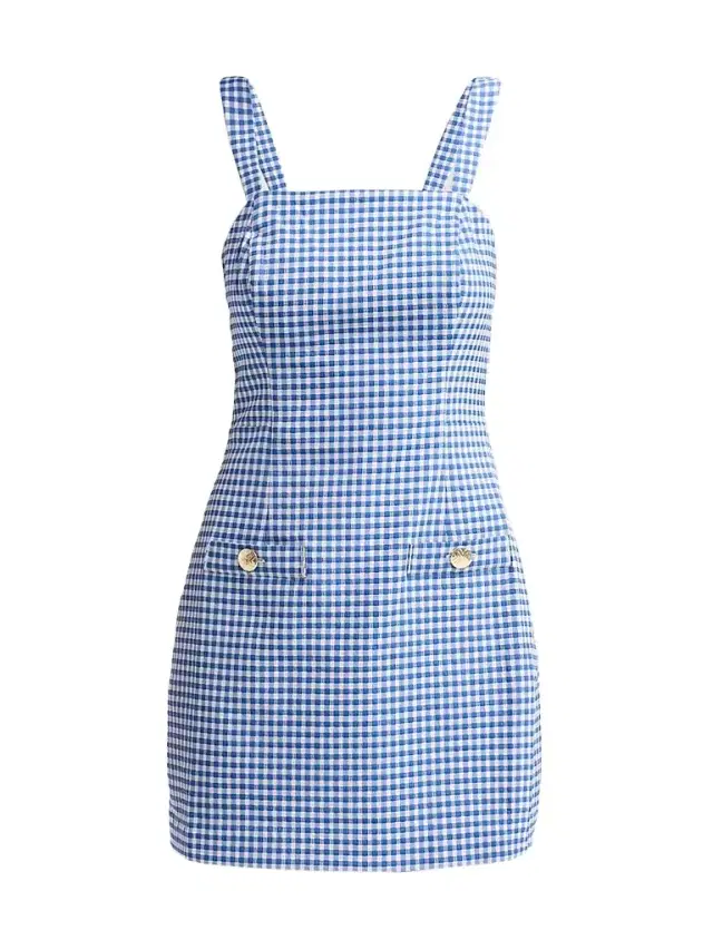 Women's Veda Gingham Stretch Jacquard Skirted Romper - Starlight Navy Gingham Women's Veda Gingham Stretch Jacquard Skirted Romper - Starlight Navy Gingham
