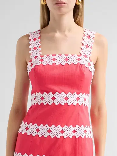 Lilly Pulitzer Women's Davis Lilly Lace Cotton Dobby Maxi Dress - Paradise Punch - Size 16 | Thumbnail 5 Lilly Pulitzer Women's Davis Lilly Lace Cotton Dobby Maxi Dress - Paradise Punch - Size 16 | Thumbnail 5