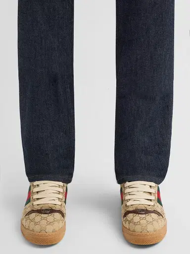Gucci Men's Screener Canvas Low-Top Sneakers - Rope Beige - Size 14 | Thumbnail 2 Gucci Men's Screener Canvas Low-Top Sneakers - Rope Beige - Size 14 | Thumbnail 2