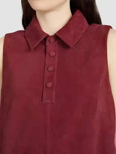 Frame Women's City Shift Suede Mini Shirtdress - Garnet - Size 14 | Thumbnail 5 Frame Women's City Shift Suede Mini Shirtdress - Garnet - Size 14 | Thumbnail 5