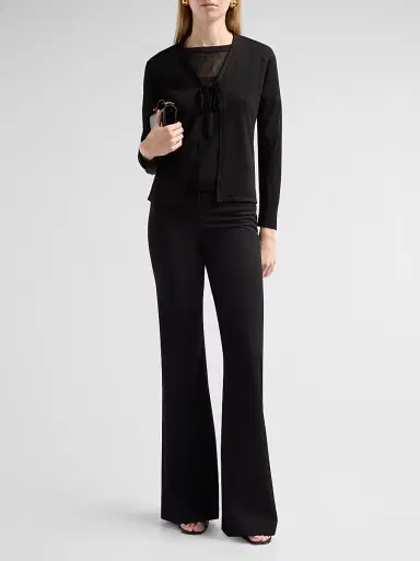Kobi Halperin Women's Arden Tie-Front Sweater - Black - Size XL | Thumbnail 2 Kobi Halperin Women's Arden Tie-Front Sweater - Black - Size XL | Thumbnail 2