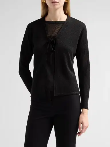 Kobi Halperin Women's Arden Tie-Front Sweater - Black - Size XL | Thumbnail 4 Kobi Halperin Women's Arden Tie-Front Sweater - Black - Size XL | Thumbnail 4
