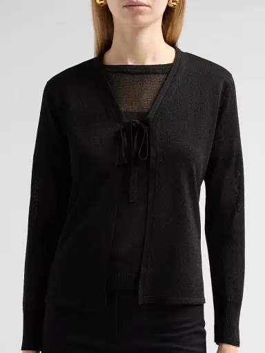 Kobi Halperin Women's Arden Tie-Front Sweater - Black - Size XL | Thumbnail 5 Kobi Halperin Women's Arden Tie-Front Sweater - Black - Size XL | Thumbnail 5