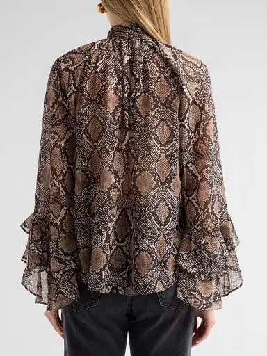 Ungaro Women's Raina Printed Chiffon Blouse - Natural Multi - Size XXL | Thumbnail 3 Ungaro Women's Raina Printed Chiffon Blouse - Natural Multi - Size XXL | Thumbnail 3