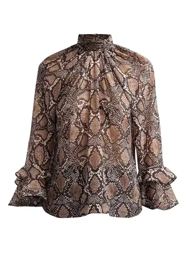 Ungaro Women's Raina Printed Chiffon Blouse - Natural Multi - Size XXL | Thumbnail 1 Ungaro Women's Raina Printed Chiffon Blouse - Natural Multi - Size XXL | Thumbnail 1