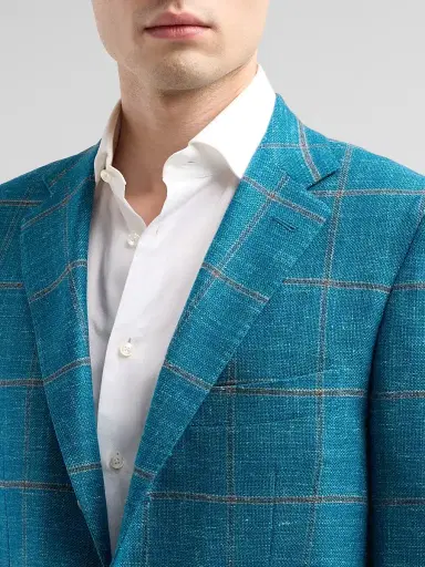 Kiton Men's Windowpane Checked Cashmere-Blend Sport Coat - Green - Size 44 | Thumbnail 5 Kiton Men's Windowpane Checked Cashmere-Blend Sport Coat - Green - Size 44 | Thumbnail 5