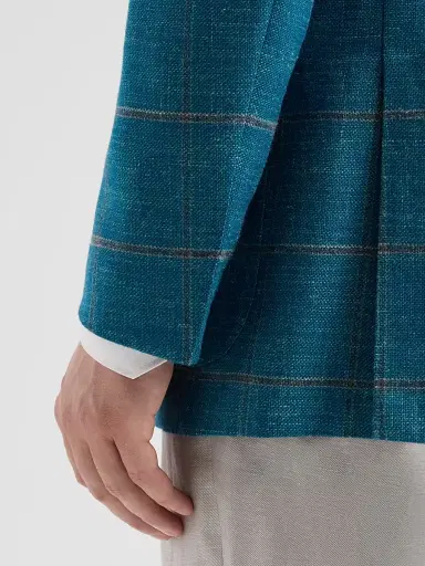 Kiton Men's Windowpane Checked Cashmere-Blend Sport Coat - Green - Size 44 | Thumbnail 8 Kiton Men's Windowpane Checked Cashmere-Blend Sport Coat - Green - Size 44 | Thumbnail 8