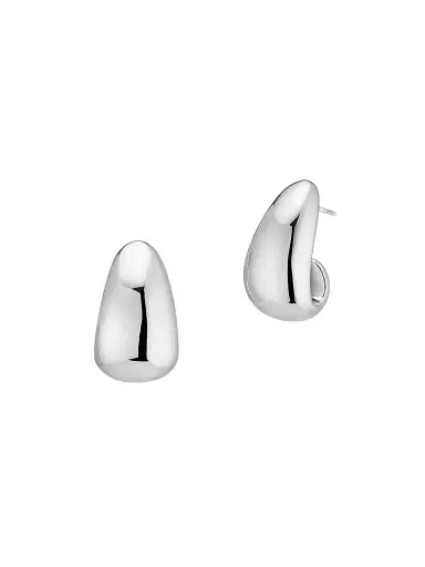 Oradina Women's Contour Drop Earrings in Sterling Silver - Silver | Thumbnail 1 Oradina Women's Contour Drop Earrings in Sterling Silver - Silver | Thumbnail 1