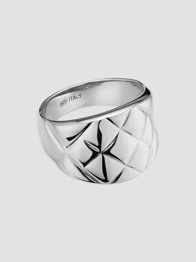 Oradina Women's Quilted Ring in Sterling Silver - Silver | Thumbnail 5 Oradina Women's Quilted Ring in Sterling Silver - Silver | Thumbnail 5