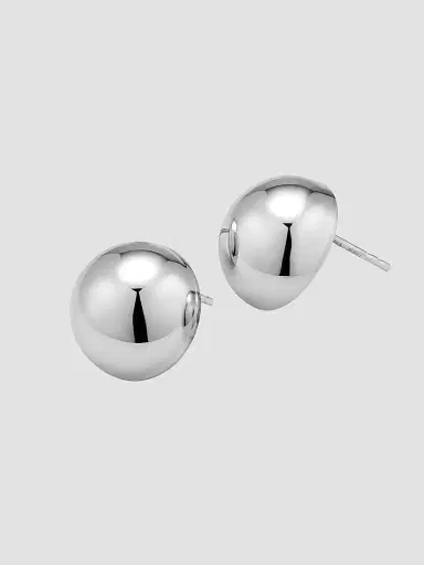Oradina Women's Belle of the Ball Button Studs in Sterling Silver - Silver | Thumbnail 5 Oradina Women's Belle of the Ball Button Studs in Sterling Silver - Silver | Thumbnail 5