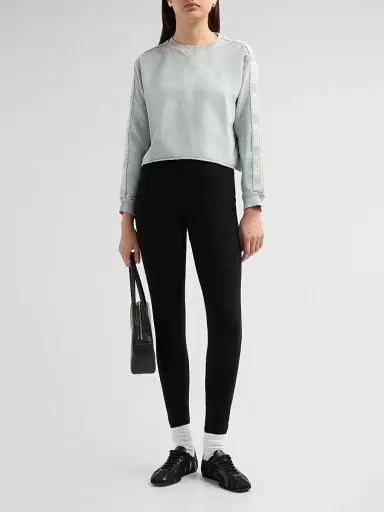 Moschino Women's Logo Stretch-Cotton Fleece Sweatshirt - Grey | Thumbnail 2 Moschino Women's Logo Stretch-Cotton Fleece Sweatshirt - Grey | Thumbnail 2