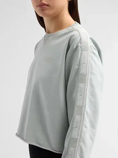 Moschino Women's Logo Stretch-Cotton Fleece Sweatshirt - Grey | Thumbnail 5 Moschino Women's Logo Stretch-Cotton Fleece Sweatshirt - Grey | Thumbnail 5