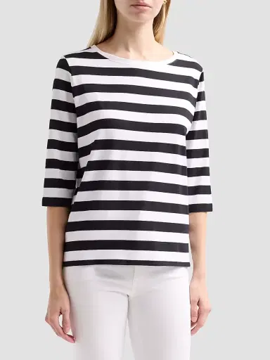 Majestic Filatures Women's Soft Touch Stripe Boatneck Shirt - Marine | Thumbnail 4 Majestic Filatures Women's Soft Touch Stripe Boatneck Shirt - Marine | Thumbnail 4