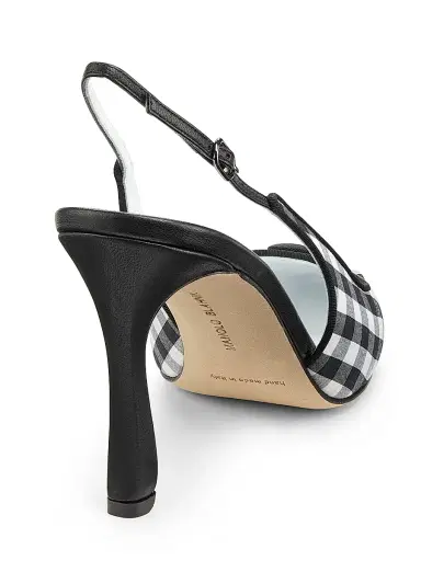 Manolo Blahnik Women's Alexa Gingham Slingback Pumps - White Black - Size 8 | Thumbnail 3 Manolo Blahnik Women's Alexa Gingham Slingback Pumps - White Black - Size 8 | Thumbnail 3