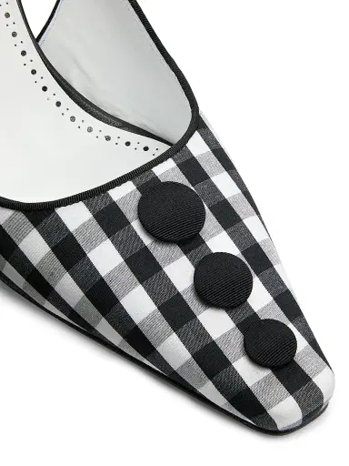 Manolo Blahnik Women's Alexa Gingham Slingback Pumps - White Black - Size 8 | Thumbnail 5 Manolo Blahnik Women's Alexa Gingham Slingback Pumps - White Black - Size 8 | Thumbnail 5