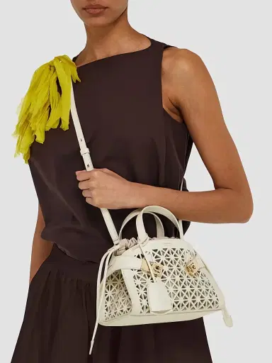 Ferragamo Women's Hug Mini Laser-Cut Leather Top Handle Bag | Thumbnail 2 Ferragamo Women's Hug Mini Laser-Cut Leather Top Handle Bag | Thumbnail 2