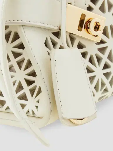 Ferragamo Women's Hug Mini Laser-Cut Leather Top Handle Bag | Thumbnail 7 Ferragamo Women's Hug Mini Laser-Cut Leather Top Handle Bag | Thumbnail 7
